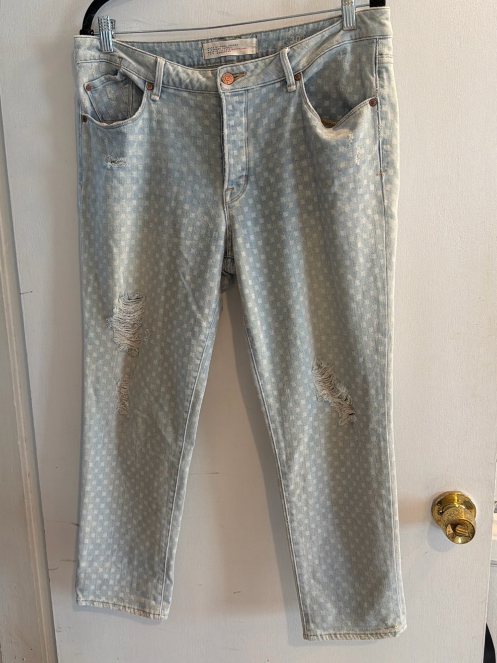 Marc By Marc Jacobs Light Blue Patterned Boyfriend Jeans